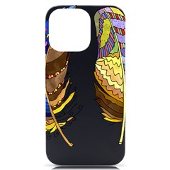 Feathers Design T- Shirtfeathers T- Shirt Iphone 14 Pro Max Black Uv Print Case by ZUXUMI