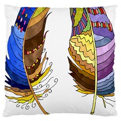 Feathers Design T- Shirtfeathers T- Shirt Large Cushion Case (two Sides) by ZUXUMI