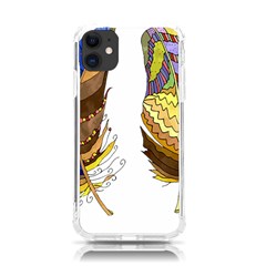 Feathers Design T- Shirtfeathers T- Shirt Iphone 11 Tpu Uv Print Case by ZUXUMI