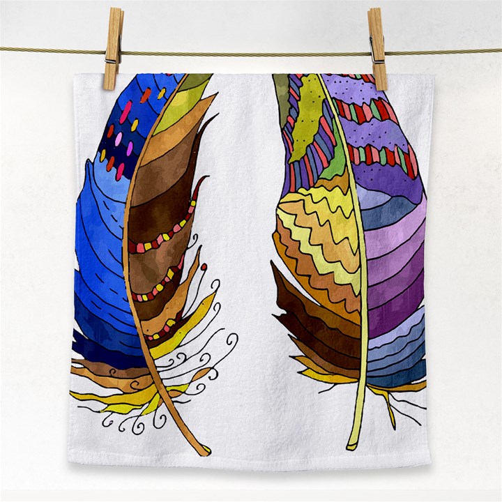 Feathers Design T- Shirtfeathers T- Shirt Face Towel