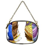 Feathers Design T- Shirtfeathers T- Shirt Chain Purse (One Side) Front