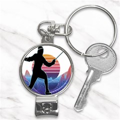 Fencing Funny T- Shirt Fencing Sport Fencing T- Shirt (1) Nail Clippers Key Chain by ZUXUMI