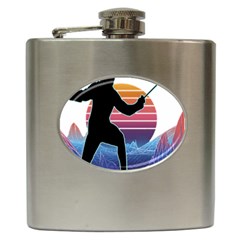 Fencing Funny T- Shirt Fencing Sport Fencing T- Shirt (1) Hip Flask (6 Oz) by ZUXUMI