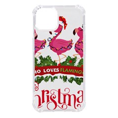 Flamingo T- Shirt Just A Girl Who Loves Flamingos And Christmas T- Shirt (1) Iphone 14 Tpu Uv Print Case by ZUXUMI