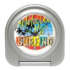 Bright Colorfull Addicted To Surfing T- Shirt Bright Colorfull Addicted To Surfing T- Shirt T- Shirt Travel Alarm Clock by JamesGoode