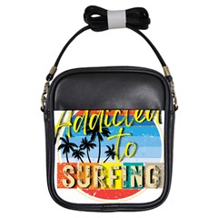 Bright Colorfull Addicted To Surfing T- Shirt Bright Colorfull Addicted To Surfing T- Shirt T- Shirt Girls Sling Bag by JamesGoode