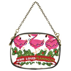 Flamingo T- Shirt Just A Girl Who Loves Flamingos And Christmas T- Shirt Chain Purse (one Side) by ZUXUMI