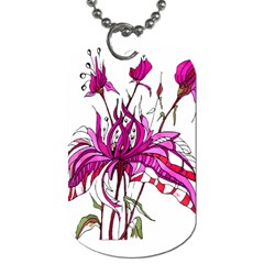 Flowers Illustration T- Shirtflowers T- Shirt Dog Tag (one Side) by ZUXUMI