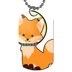 Fox T- Shirt Kawaii Astronaut Fox T- Shirt Dog Tag (one Side) by ZUXUMI