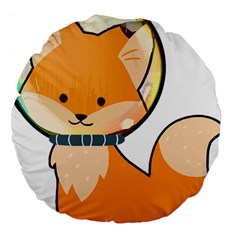 Fox T- Shirt Kawaii Astronaut Fox T- Shirt Large 18  Premium Round Cushions by ZUXUMI