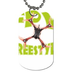 Fpv Freestyle T- Shirt F P V Freestyle Drone Racing Drawing Artwork T- Shirt Dog Tag (one Side) by ZUXUMI