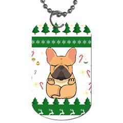 French Bulldog T- Shirt Cute French Bulldog Christmas T- Shirt (1) Dog Tag (one Side) by ZUXUMI