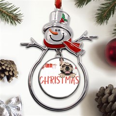 French Bulldog T- Shirt French Bulldog Merry Christmas T- Shirt (2) Metal Snowman Ornament by ZUXUMI