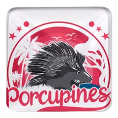 Porcupine T-shirtporcupine Girl T-shirt Square Glass Fridge Magnet (4 Pack) by EnriqueJohnson