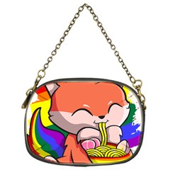 Gay Pride T- Shirt Gay Pride Kawaii Fox Ramen Noodles Rainbow Flag T- Shirt Chain Purse (one Side) by ZUXUMI