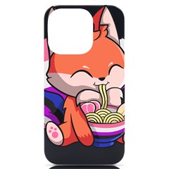 Genderfluid T- Shirt Genderfluid Pride Kawaii Fox Ramen Noodles Genderfluid Flag T- Shirt Iphone 14 Pro Black Uv Print Case by ZUXUMI