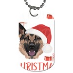 German Shepherd T- Shirt German Shepherd Merry Christmas T- Shirt (4) Dog Tag (One Side) Front