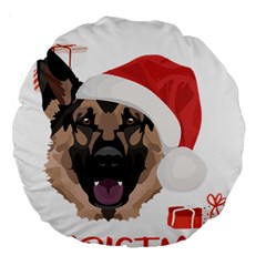 German Shepherd T- Shirt German Shepherd Merry Christmas T- Shirt (4) Large 18  Premium Round Cushions by ZUXUMI