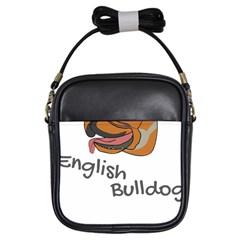 Bulldog T- Shirt Dog Face T- Shirt Girls Sling Bag by JamesGoode