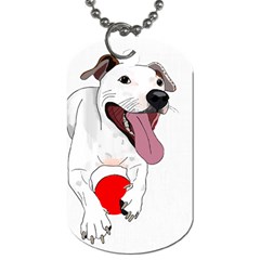 Bulldog T- Shirt Running Bulldog T- Shirt Dog Tag (one Side) by JamesGoode