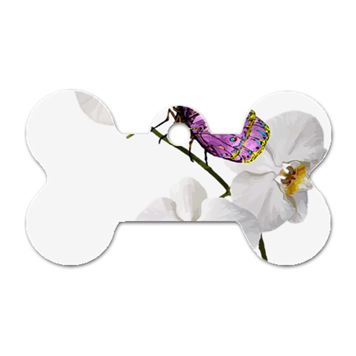 Butterfly Art T- Shirtbutterfly T- Shirt (2) Dog Tag Bone (One Side)