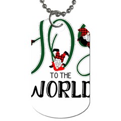 Gnome T- Shirt Joy To The World With Gnomes T- Shirt Dog Tag (one Side) by ZUXUMI