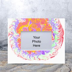 Abstract T- Shirt Circle Beauty In Abstract T- Shirt White Tabletop Photo Frame 4 x6  by EnriqueJohnson