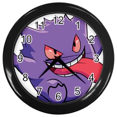 Purple Funny Monster Wall Clock (black) by Sarkoni