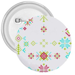 Christmas Cross Stitch Pattern Effect Holidays Symmetry 3  Buttons by Sarkoni