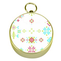 Christmas Cross Stitch Pattern Effect Holidays Symmetry Gold Compasses by Sarkoni