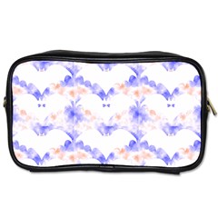 Bat Pattern T- Shirt Bats And Bows Blue Orange T- Shirt Toiletries Bag (two Sides) by EnriqueJohnson