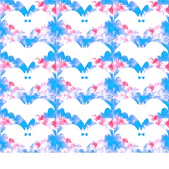 Bats Pattern T- Shirt White Bats And Bows Blue Pink T- Shirt Play Mat (rectangle) by EnriqueJohnson