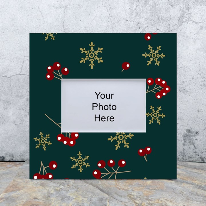 Christmas Festive Season Background White Box Photo Frame 4  x 6 