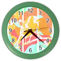 Birds Illustration T- Shirtbird T- Shirt (4) Color Wall Clock by EnriqueJohnson