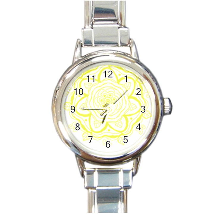 Blue And Yellow T- Shirtcircle Of Hope T- Shirt Round Italian Charm Watch