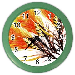 Boho Fire Feather Pattern T- Shirt Boho Fire Feather Pattern T- Shirt Color Wall Clock by EnriqueJohnson