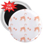 Boxer Dog Pattern T- Shirt Boxer Dog Cute Pattern T- Shirt 3  Magnets (100 pack) Front