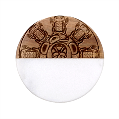 Skull Grateful Dead Phone Gratefuldead Classic Marble Wood Coaster (round)  by Sarkoni