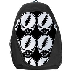 Black And White Deadhead Grateful Dead Steal Your Face Pattern Backpack Bag by Sarkoni