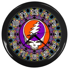 Gratefuldead Grateful Dead Pattern Wall Clock (black) by Sarkoni