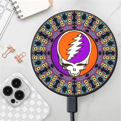 Gratefuldead Grateful Dead Pattern Wireless Fast Charger(black) by Sarkoni