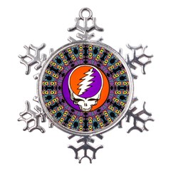 Gratefuldead Grateful Dead Pattern Metal Large Snowflake Ornament by Sarkoni