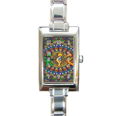 Grateful Dead Pattern Rectangle Italian Charm Watch by Sarkoni