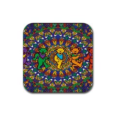 Grateful Dead Pattern Rubber Coaster (square) by Sarkoni