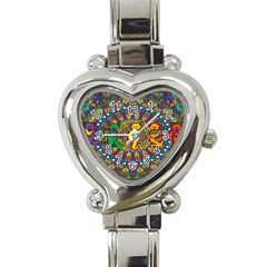 Grateful Dead Pattern Heart Italian Charm Watch by Sarkoni