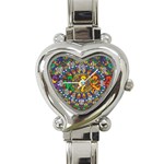 Grateful Dead Pattern Heart Italian Charm Watch Front