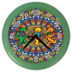 Grateful Dead Pattern Color Wall Clock by Sarkoni