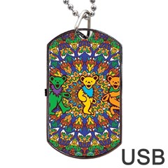 Grateful Dead Pattern Dog Tag Usb Flash (one Side) by Sarkoni