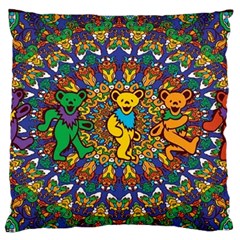 Grateful Dead Pattern Large Premium Plush Fleece Cushion Case (one Side) by Sarkoni