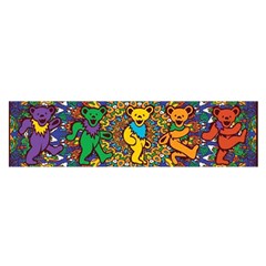 Grateful Dead Pattern Oblong Satin Scarf (16  X 60 ) by Sarkoni